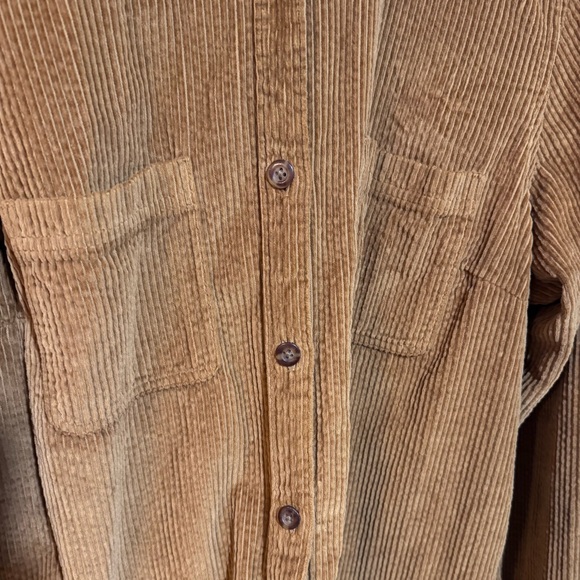 L.L.Bean women’s  Long Sleeve Button-Up Shirt Brown Corduroy Cotton Size L - Picture 7 of 11